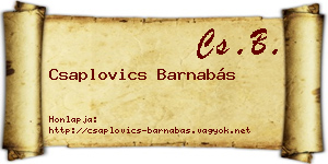 Csaplovics Barnabás névjegykártya